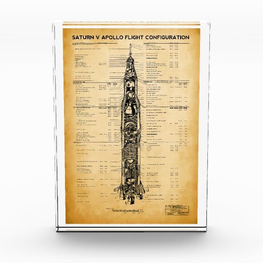 APOLLO Moon Mission SATURN V Rocket Blueprint 1967 Fotoblokken (Voorkant)