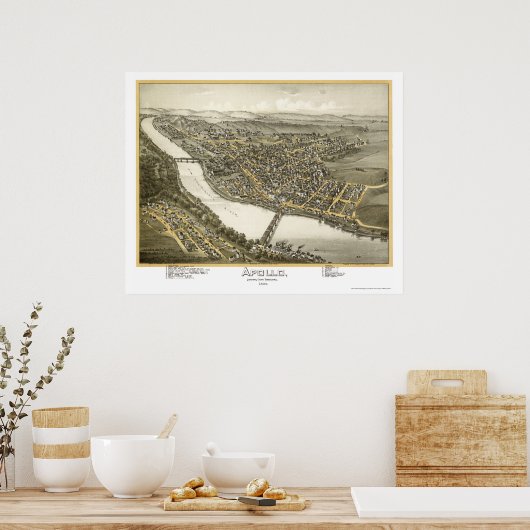 Apollo, PA Panoramic Map - 1896 Poster (Keuken)