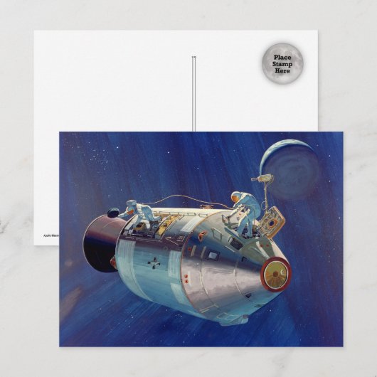Apollo-programma - Moon Mission Artist Concept Briefkaart (Voorkant / Achterkant)