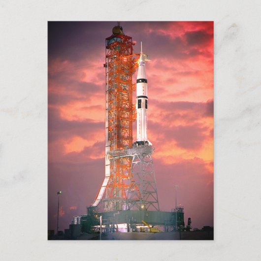 Apollo Saturn 1B Rocket Launch Briefkaart (Voorkant)