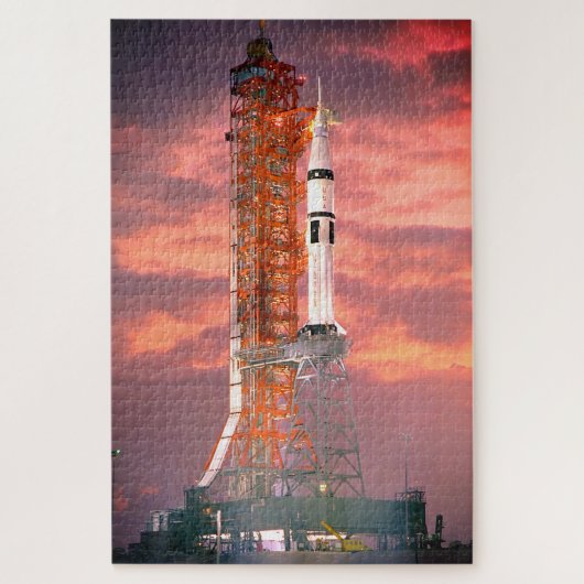 Apollo Saturn 1B Rocket Launch Legpuzzel (Verticaal)