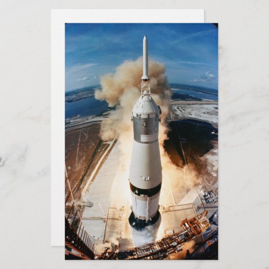 Apollo Saturn V raket lancering naar maan 1969 Briefpapier (Voorkant / Achterkant)