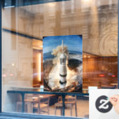 Apollo Saturn V raket lancering naar maan 1969 Raamsticker (Cafe Raam)