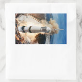 Apollo Saturn V raket lancering naar maan 1969 Rechthoekige Sticker (Tas)