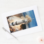 Apollo Saturn V raket lancering naar maan 1969 Rechthoekige Sticker (Envelop)