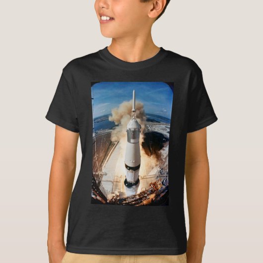 Apollo Saturn V raket lancering naar maan 1969 T-shirt (Voorkant)