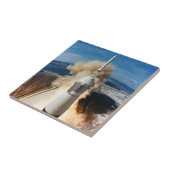 Apollo Saturn V raket lancering naar maan 1969 Tegeltje (Zijkant)