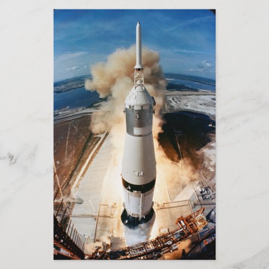 Apollo Saturn V-raketlancering naar de Maan 1969 Briefpapier (Voorkant)