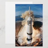 Apollo Saturn V-raketlancering naar de Maan 1969 Briefpapier (Voorkant / Achterkant)