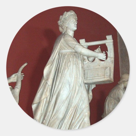 Apollo-standbeeld in het Vaticaan-museum Ronde Sticker (Voorkant)