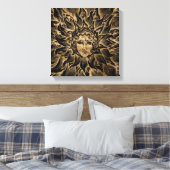 Apollo Sun God Black en Gold Canvas Afdruk (Insitu (Slaapkamer))