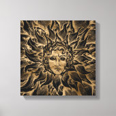 Apollo Sun God Black en Gold Canvas Afdruk (Voorkant)