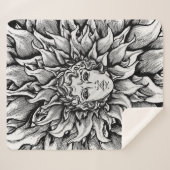 Apollo Sun God Black en white Sherpa Deken (Voorkant (horizontaal))
