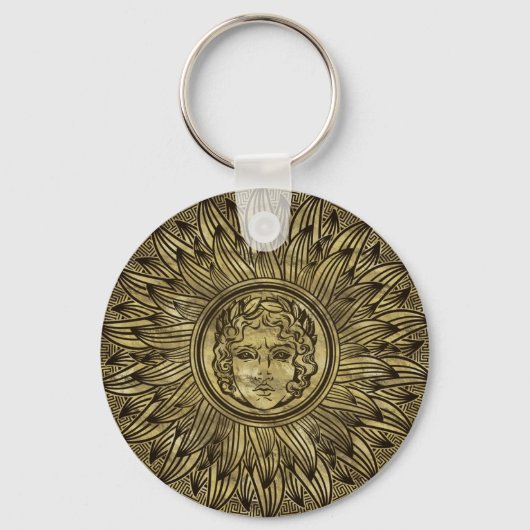 Apollo Sun God Symbol Golden Texture Sleutelhanger (Voorkant)