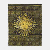 Apollo Sun-symbool op Grieks sleutelpatroon Fleece Deken (Voorkant)