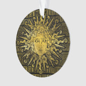Apollo Sun-symbool op Grieks sleutelpatroon Ornament (voorkant)