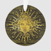 Apollo Sun-symbool op Grieks sleutelpatroon Ornament (voorkant)
