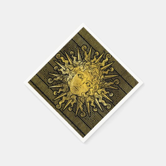 Apollo Sun-symbool op Grieks sleutelpatroon Servetten (Hoek)