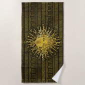 Apollo Sun-symbool op Grieks sleutelpatroon Strandlaken (Voorkant)