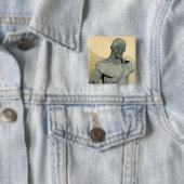 Apollo van Veii uit de tempel van Minerva Vierkante Button 5,1 Cm (In situ)
