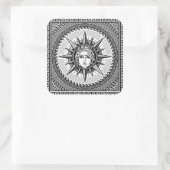 Apollo zon God symbool op Grieks sleutel Ornament Vierkante Sticker (Tas)