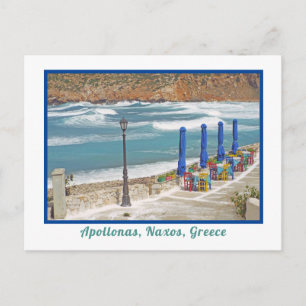 APOLLONAS BEACH, NAXOS ISLAND, GRIEKENLAND BRIEFKAART