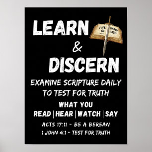 Apologetics Berean Leer & ontdek de waarheid Schri Poster