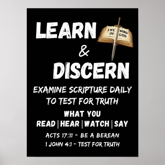 Apologetics Berean Leer & ontdek de waarheid Schri Poster (Voorkant)