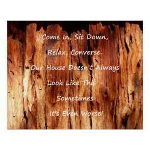 Apologie voor Messy House Funny Faux Wood Poster