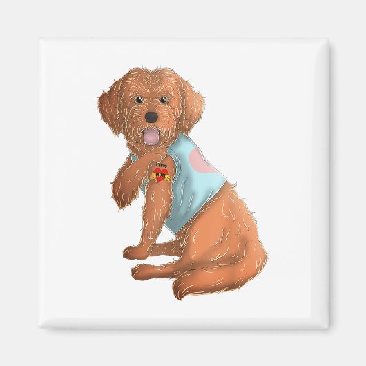 Apoo I Love Mom Tattoo Hondenshirt Grappige Moeder Magneet (Voorkant)