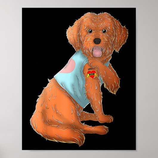 Apoo I Love Mom Tattoo Hondenshirt Grappige Moeder Poster (Voorkant)