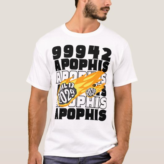 APOPHIS-asteroïde 99942 in 2029 en 2036 T-shirt (Voorkant)