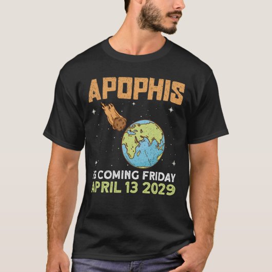 Apophis komt vrijdag 13 april 2029 - asteroïde t-shirt (Voorkant)