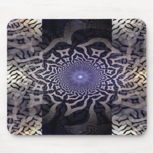 APOPHYSIS fractaal decor   zwarte violet Muismat