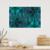 Apophysis Fractal Art I - blauw Poster (Keuken)