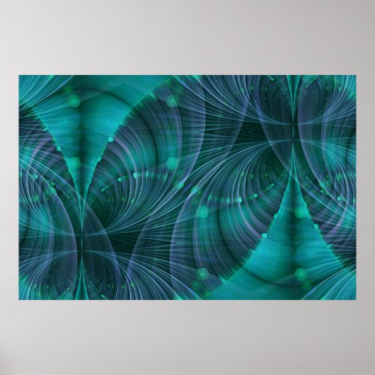 Apophysis Fractal Art I - blauw Poster (Voorkant)