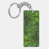 Apophysis Fractal Art I - groen Sleutelhanger (Voorkant Links)