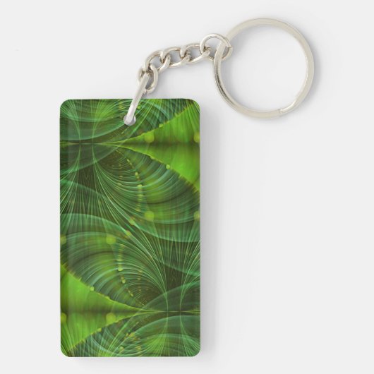 Apophysis Fractal Art I - groen Sleutelhanger (achterkant)