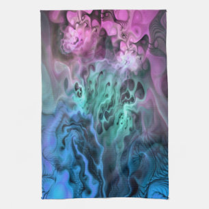 Apophysis Fractal Art II - roze groen blauw Theedoek