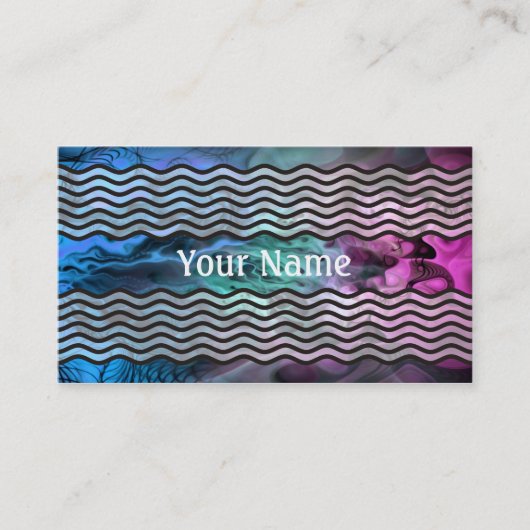 Apophysis Fractal Art II - roze groen blauw Visitekaartje (Voorkant)