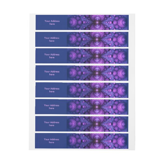 Apophysis Fractal - Atomen Fusion + jouw tekst Omwikkelbaar Adreslabel (Vel)