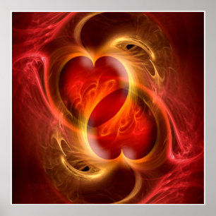 Apophysis Fractal Heart door Heart + uw ideeën Poster