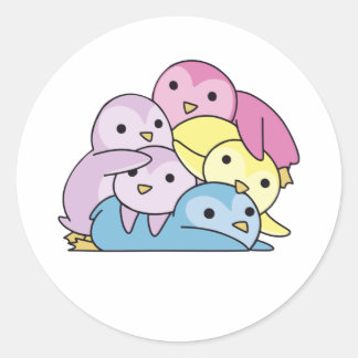 Aporagender Flag Pride Lgbtq Cute Penguin Ronde Sticker