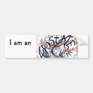 Apostaat Colorful Free Doodle Tekening Bumpersticker