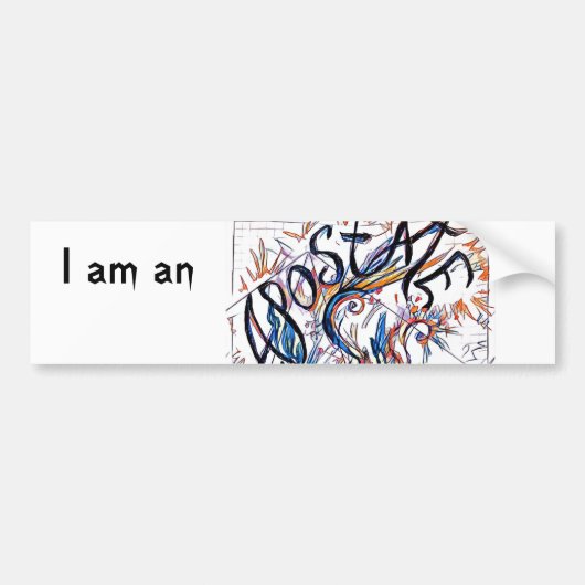 Apostaat Colorful Free Doodle Tekening Bumpersticker (Voorkant)