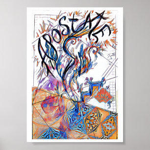 Apostaat Colorful Free Doodle Tekening Poster