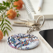 Apostaat Colorful Free Doodle Tekening Sleutelhanger (Zijkant)