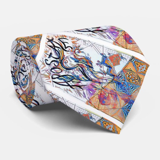 Apostaat Colorful Free Doodle Tekening Stropdas (Opgerold)