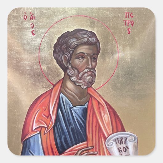 Apostel Petrus Vierkante Sticker (Voorkant)