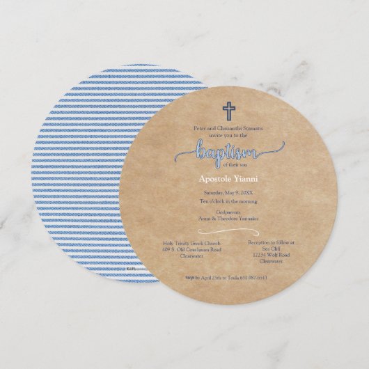 Apostel Ronde Uitnodiging (Voorkant / Achterkant)